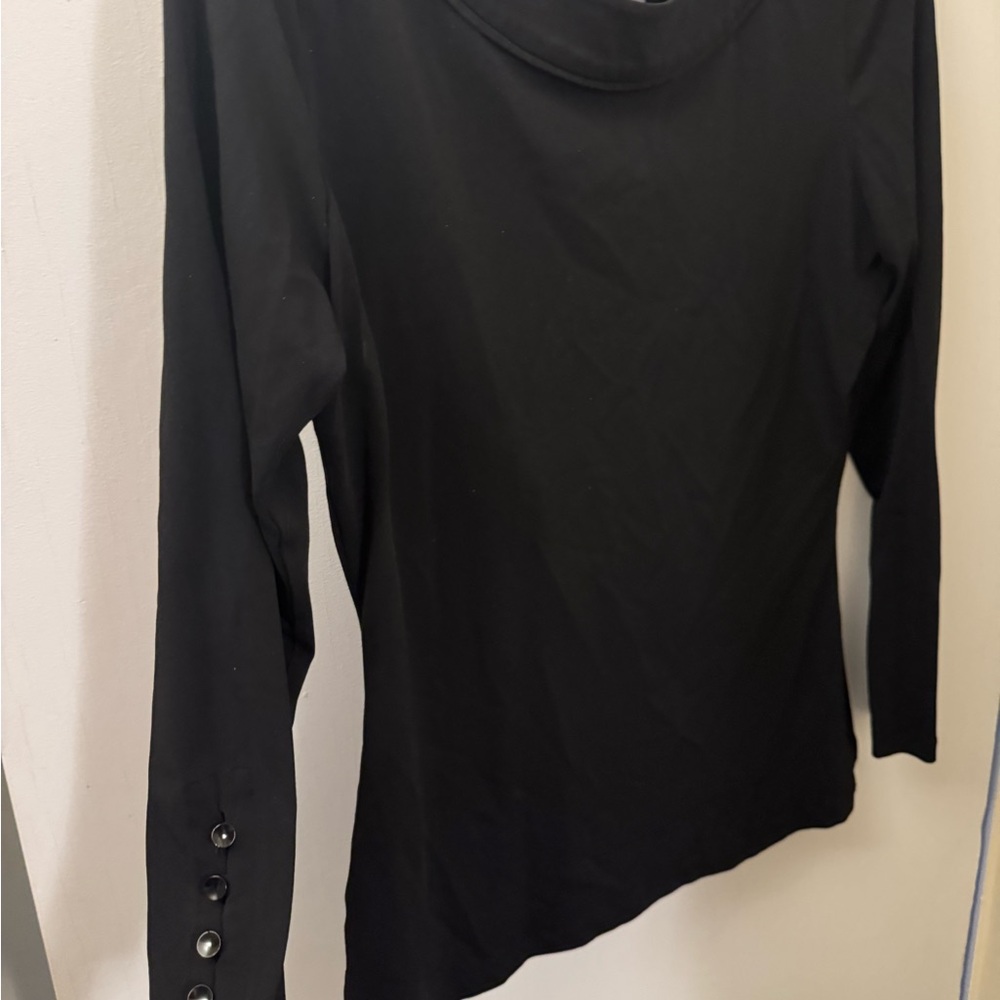 Eccoci Elegant Black Long Sleeve Women's Top